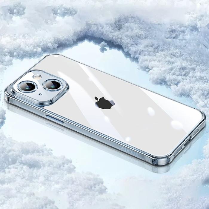 SULADA - SULADA Ultra Clear Fodral för iPhone 15 TPU + Härdat Glas - Transparent Blå