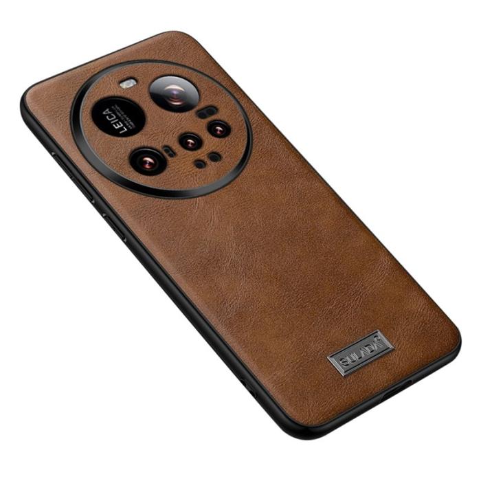 SULADA - SULADA Xiaomi 15 Ultra Skal PU Läder + TPU + PC - Brun