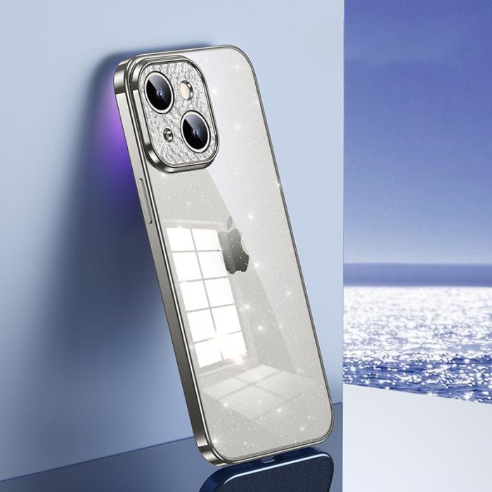 SULADA - SULADA XingZuan iPhone 15 Skal TPU Glitter Rhinestone Vit