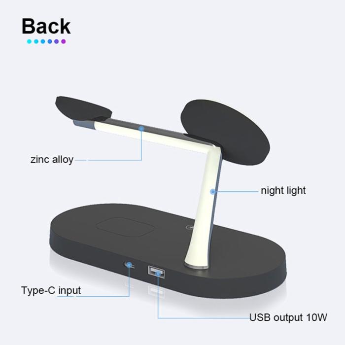 OEM - T268 5-i-1 Magnetisk Trådlös Laddare för iPhone, Apple Watch, AirPods - Svart