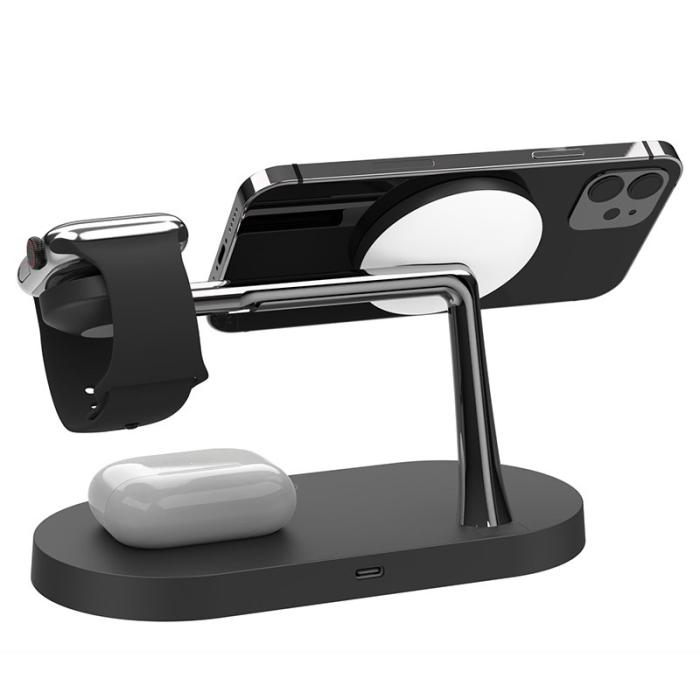 OEM - T268C 15W Magnetisk Trådlös Laddare med LED Nattlampa - Svart