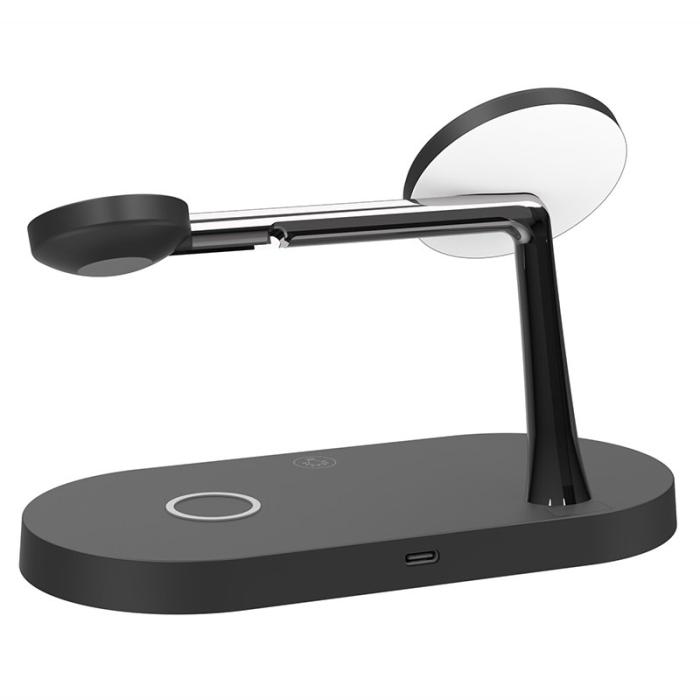 OEM - T268C 15W Magnetisk Trådlös Laddare med LED Nattlampa - Svart