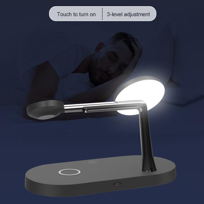 OEM - T268C 15W Magnetisk Trådlös Laddare med LED Nattlampa - Svart