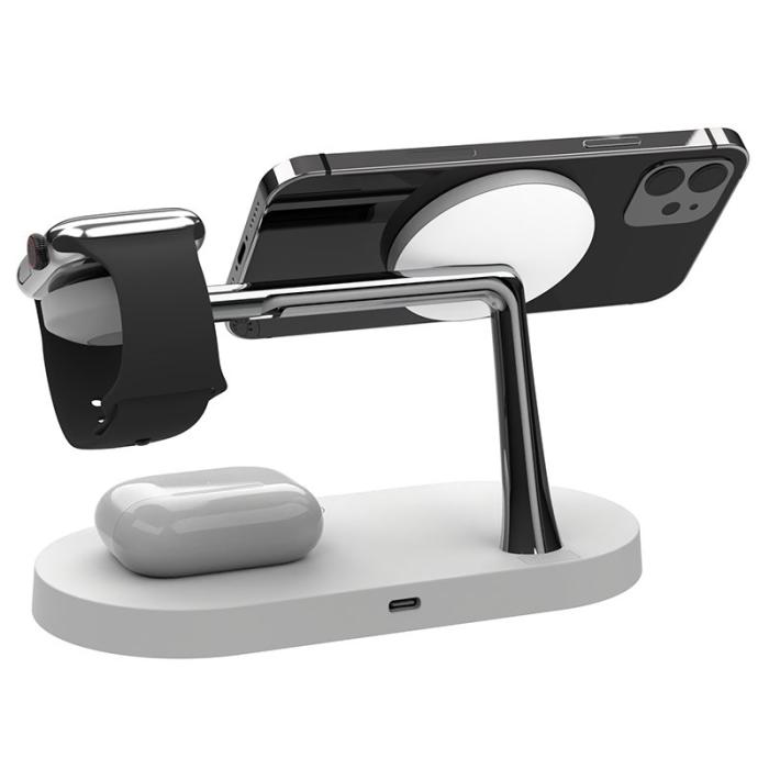 OEM - T268C 15W Magnetisk Trådlös Laddare med LED Nattlampa - Vit