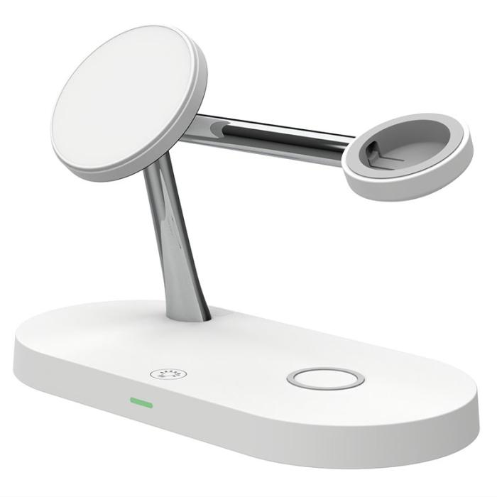 OEM - T268C 15W Magnetisk Trådlös Laddare med LED Nattlampa - Vit