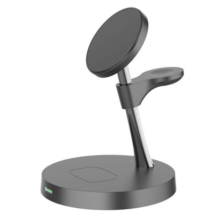 OEM - T269D 15W Magnetisk Trådlös Laddare för Telefon, Klocka, Hörlurar - Svart