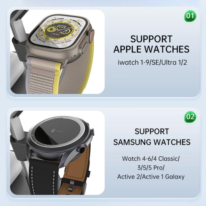 OEM - T269D 15W Magnetisk Trådlös Laddare för Telefon, Klocka, Hörlurar - Svart