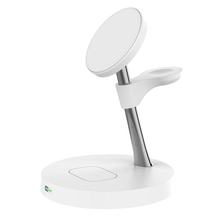 OEM - T269D 15W Magnetisk Trådlös Laddare för Telefon, Klocka, Hörlurar - Vit