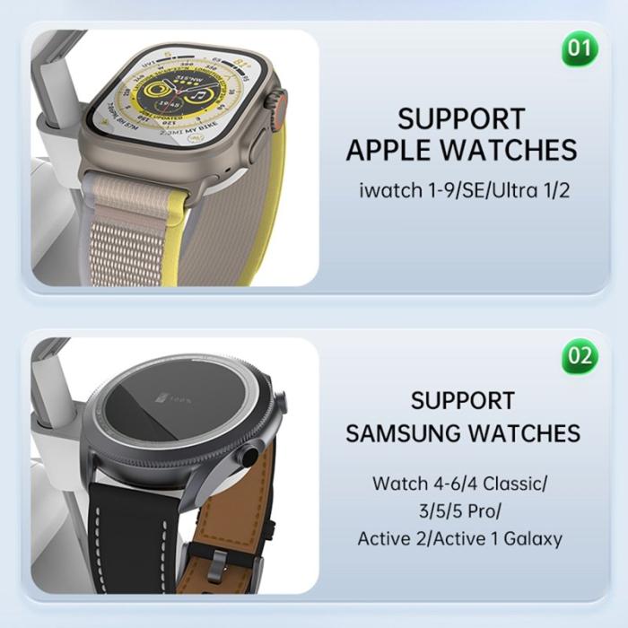 OEM - T269D 15W Magnetisk Trådlös Laddare för Telefon, Klocka, Hörlurar - Vit