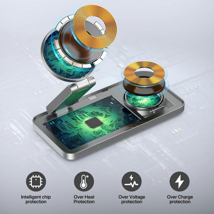 OEM - T8 3-i-1 Trådlös Laddningsstation för iPhone 15-12 / Apple Watch / Airpods