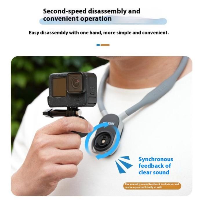 TELESIN - TELESIN 2.0 MAX S2-HNB-004 U-formad Nackrem för Kamera, Svart