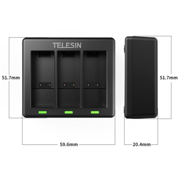TELESIN - TELESIN AT1103 Triple Channel Batteriladdare GoPro HERO 9 Black