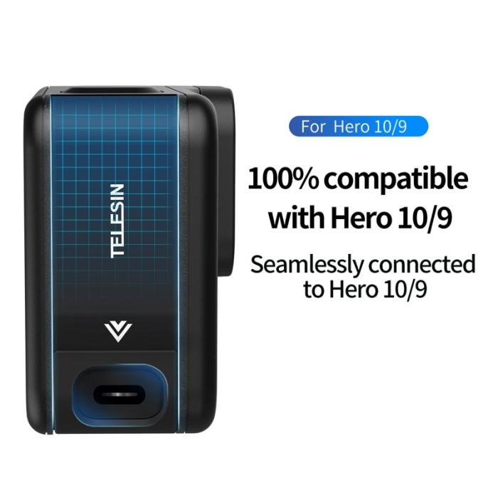 TELESIN - TELESIN GP-CLC-902 Metallram Batterifodral GoPro Hero 9 Svart