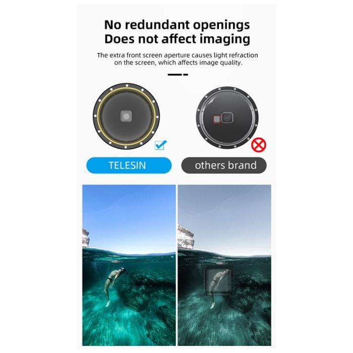 TELESIN - TELESIN GP-DMP-T09 Dykfilter för GoPro Hero 9/10/11 - Vattentät