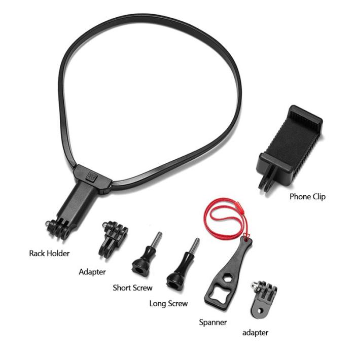 TELESIN - TELESIN GP-HNB-U1 Handsfree Nackhållare för GoPro 9/10/11/8 Svart