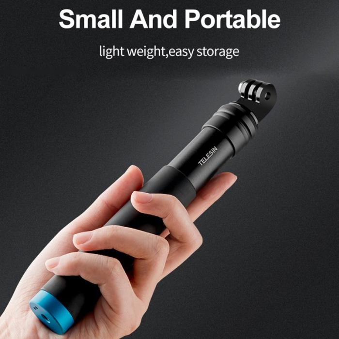 TELESIN - TELESIN GP-MNP-090-S Selfie Stick Tripod för GoPro Hero 8 Aluminium Silver