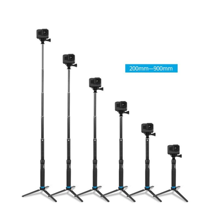 TELESIN - TELESIN GP-MNP-090-S Selfie Stick Tripod för GoPro Hero 8 Aluminium Silver