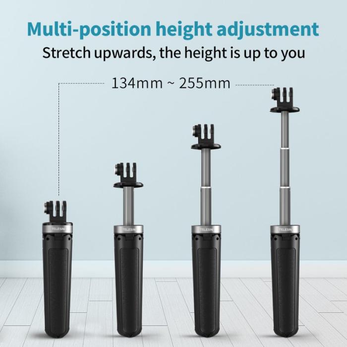 TELESIN - Telesin GP-MNP-092-X Mini Selfie Stick Tripod Stativ Svart