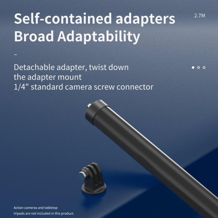 TELESIN - TELESIN GP-MNP-270-2 2.7m Justerbar Monopod Kolfiber Svart