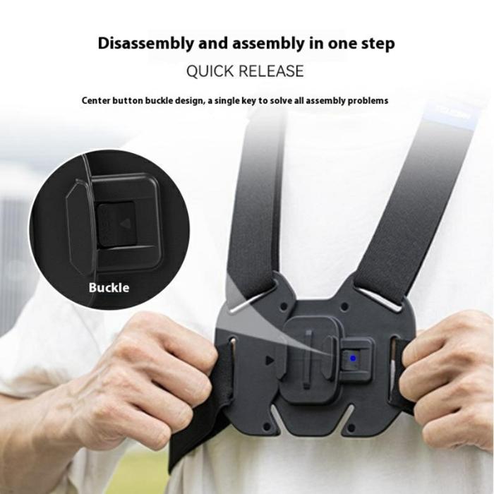 TELESIN - TELESIN GP-UCS-001 Bröstrem för GoPro Hero 13, Insta360 Ace Pro 2, svart