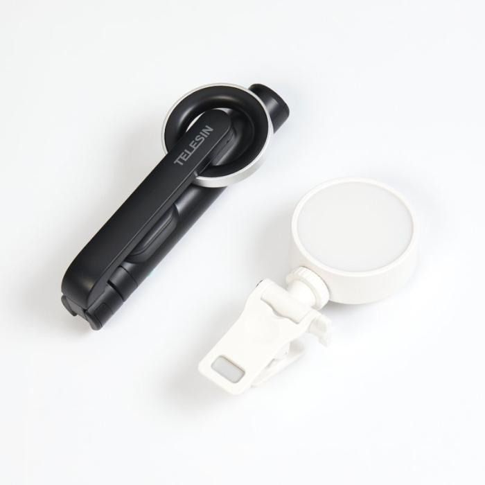 TELESIN - TELESIN K-36 Selfie Stick Tripod med Fyllljus Svart