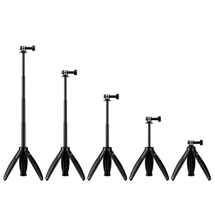 TELESIN - TELESIN Mini Selfie Stick S1-MNP-01 2 In 1 Aluminium Svart