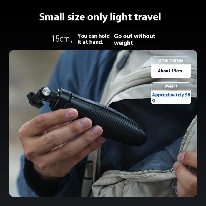 TELESIN - TELESIN Mini Selfie Stick S1-MNP-01 2 In 1 Aluminium Svart