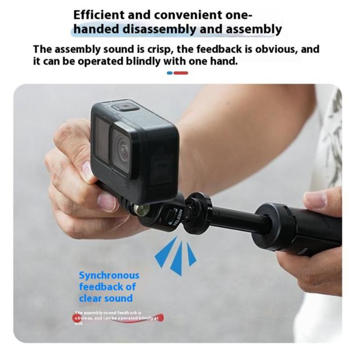 TELESIN - TELESIN Mini Selfie Stick S1-MNP-02 Aluminium Ergonomisk Svart