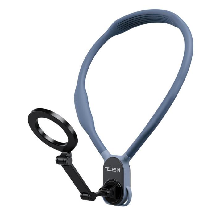 TELESIN - TELESIN MNM-001 iPhone 12-16 Silikon Nackmonterad Selfie Stick Blå