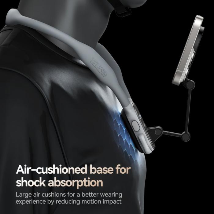 TELESIN - TELESIN MNM-001 iPhone 12-16 Silikon Nackmonterad Selfie Stick Blå