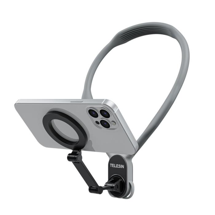 TELESIN - TELESIN MNM-001 iPhone 12-16 Silikon Nackmonterad Selfie Stick Blå