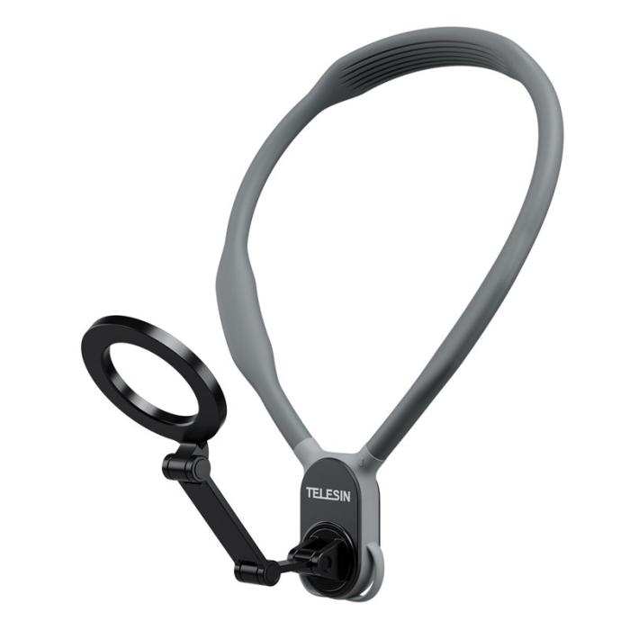 TELESIN - TELESIN MNM-001 iPhone 12-16 Silikon Nackmonterad Selfie Stick Grå