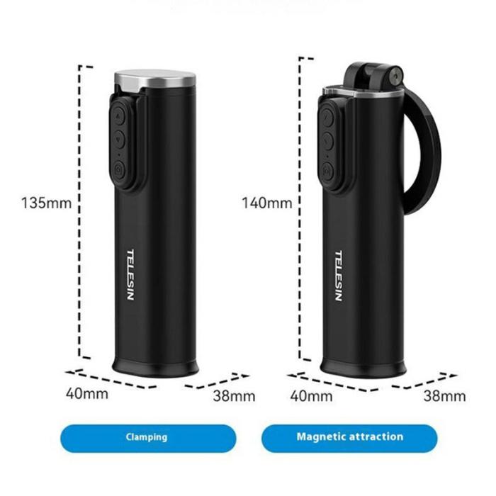 TELESIN - TELESIN P1-HSS-01 Telefonstativ för Vlogging - Klämtyp - Svart