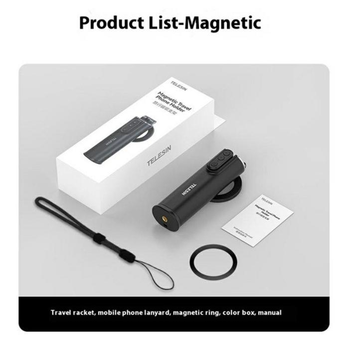 TELESIN - TELESIN P1-HSS-02 Telefonstativ för Vlogging - Magnetisk - Svart