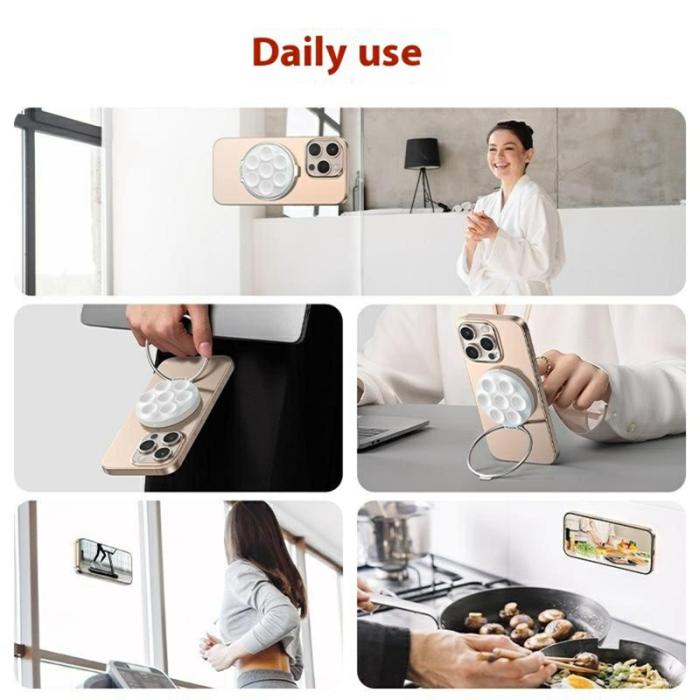 TELESIN - TELESIN P3-SUS-01 Suction Cup Telefonfäste Magnetiskt Glas Svart