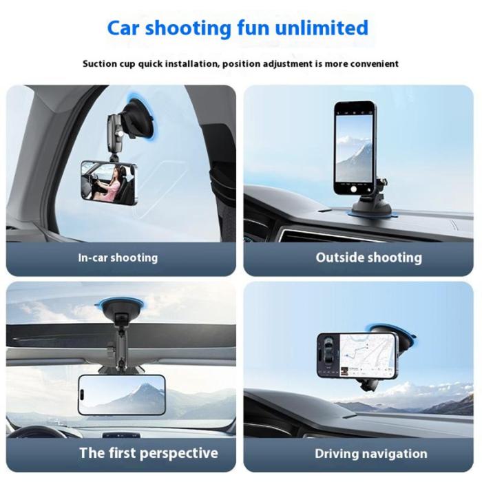 TELESIN - TELESIN P3-SUS-02 Magnetisk Bilhållare i Aluminium, Svart