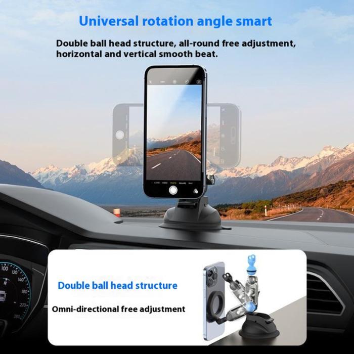 TELESIN - TELESIN P3-SUS-02 Magnetisk Bilhållare i Aluminium, Svart