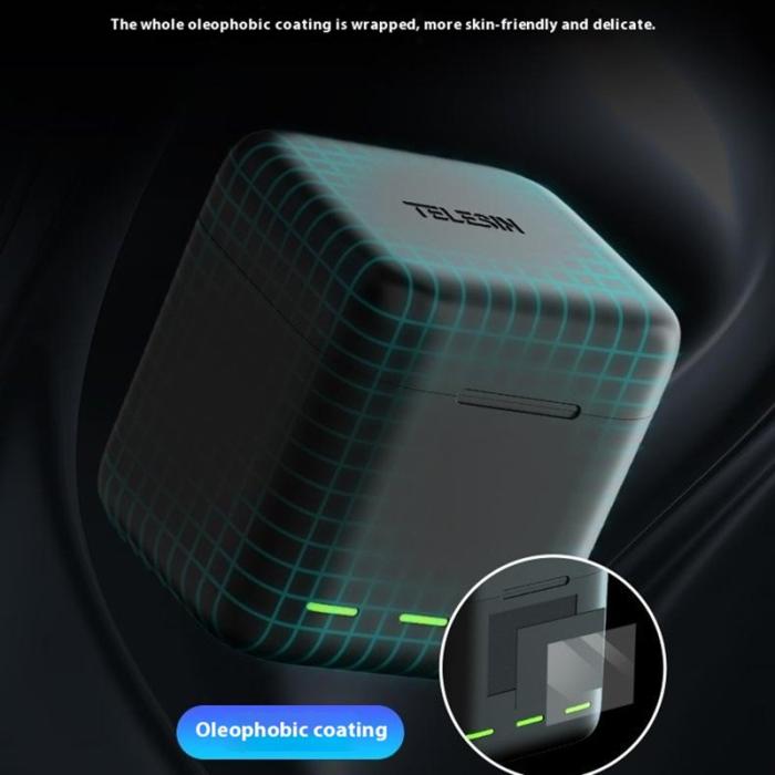 TELESIN - TELESIN S0-BCG-04-TGP Laddningsfodral för GoPro Hero 12-9 Svart