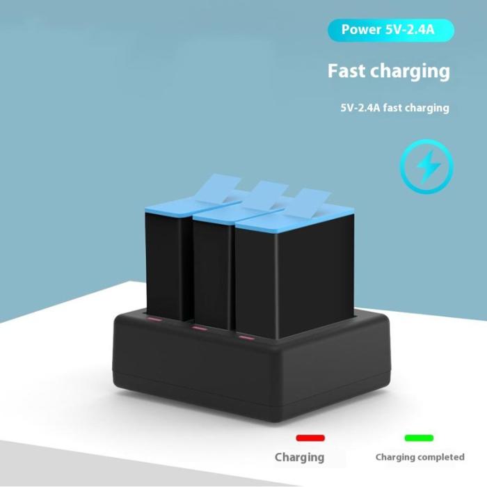 TELESIN - TELESIN S0-BCG-1 GoPro Hero 13 Laddningsdocka 3 Slots Svart