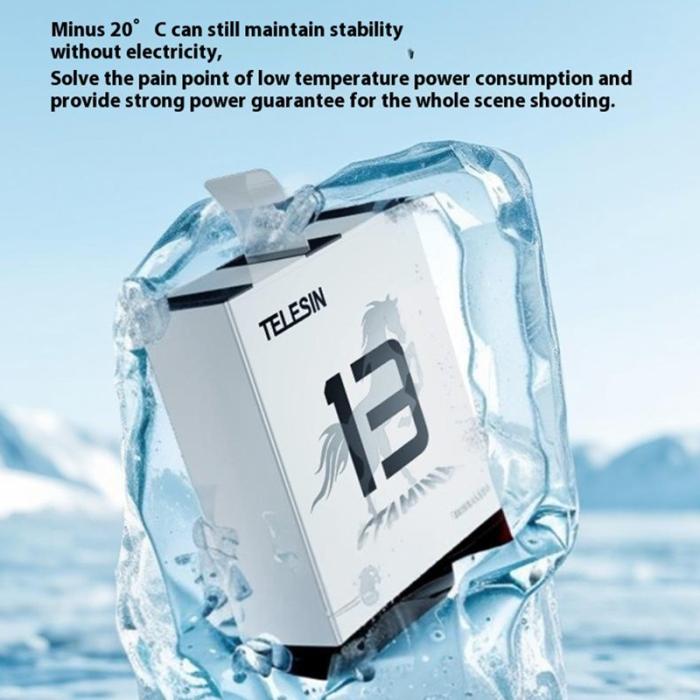 TELESIN - TELESIN S0-BTR-04-TGP GoPro Hero 13 Batteri 1950mAh 7.4Wh Svart