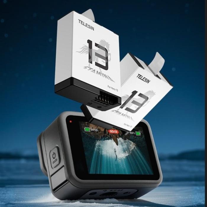 TELESIN - TELESIN S0-BTR-04-TGP GoPro Hero 13 Batteri 1950mAh 7.4Wh Svart