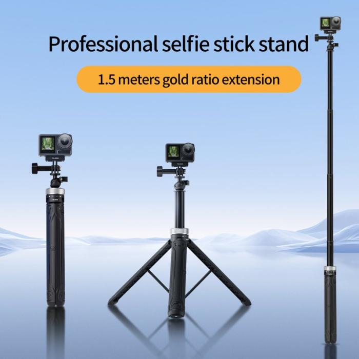 TELESIN - TELESIN S1-TSS-01 Selfie Stick Tripod Monopod Svart