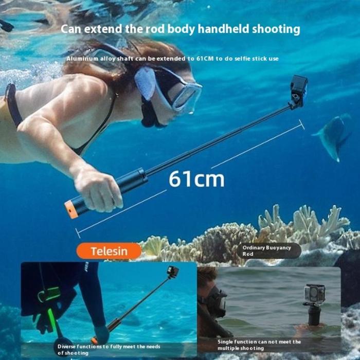 TELESIN - TELESIN S1-TSS-02 Underwater Selfie Stick Tripod 30m Blå
