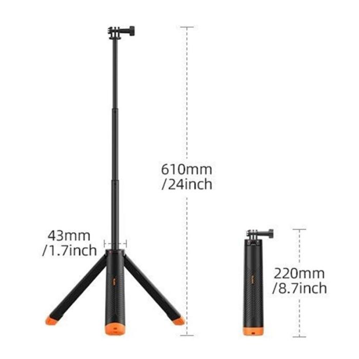 TELESIN - TELESIN S1-TSS-02 Underwater Selfie Stick Tripod 30m Blå