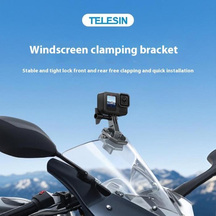 TELESIN - TELESIN S3-EAK-03 Motorcykel Vindruta Fäste för GoPro Svart