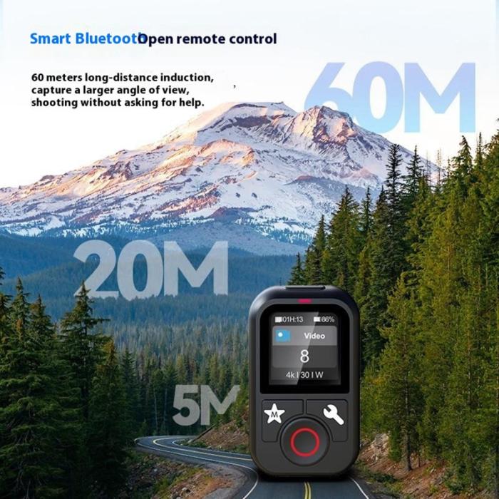 TELESIN - TELESIN S5-RMT-01-TGP GoPro Hero 13/12/11/10/9/8 Fjärrkontroll Bluetooth Grå