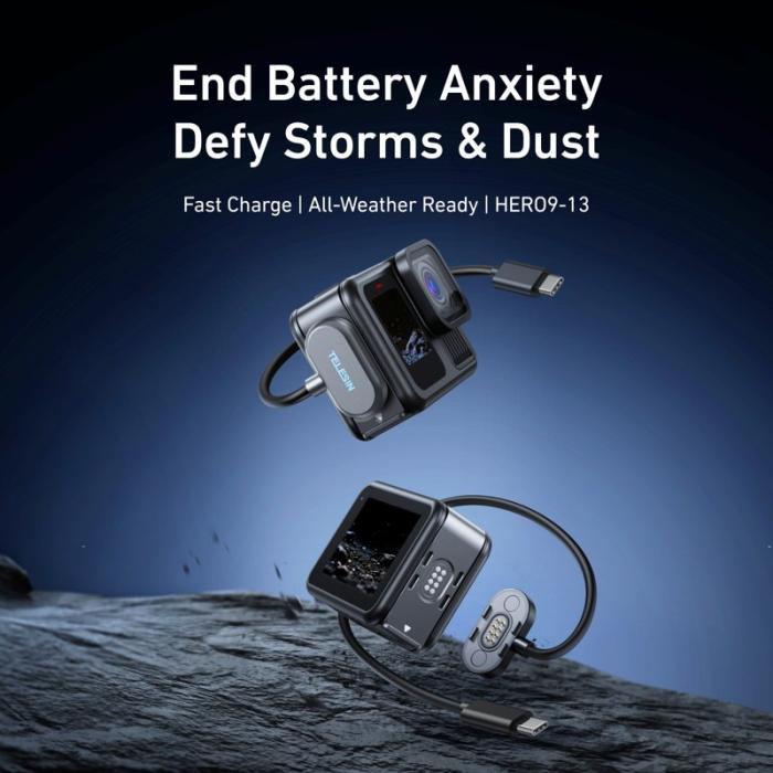 TELESIN - TELESIN S6-CLC-01-TGP Magnetisk Laddkabel till GoPro Hero 13 Svart