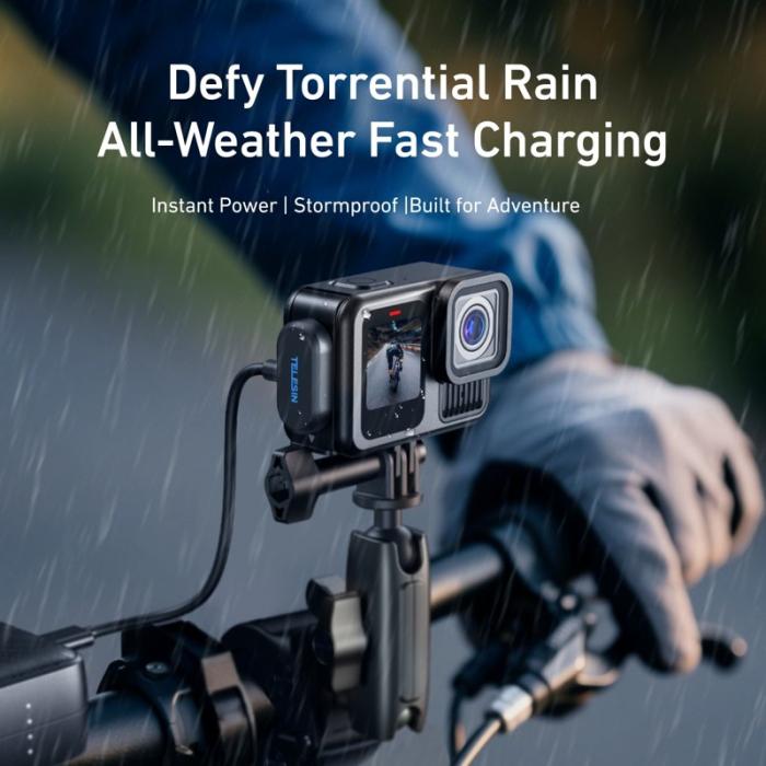 TELESIN - TELESIN S6-CLC-01-TGP Magnetisk Laddkabel till GoPro Hero 13 Svart