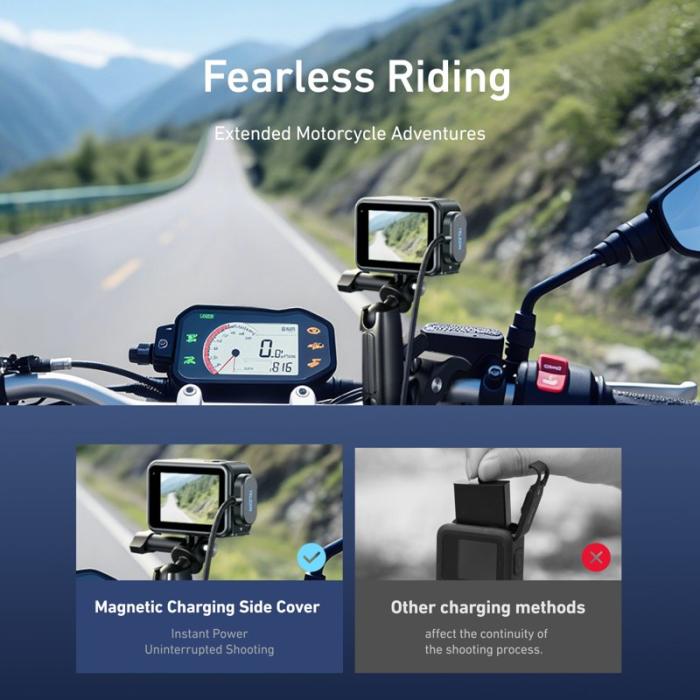 TELESIN - TELESIN S6-CLC-01-TGP Magnetisk Laddkabel till GoPro Hero 13 Svart