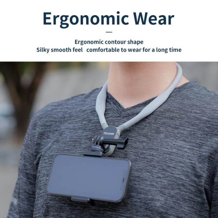 TELESIN - TELESIN TE-HNB-001 Actionkamera Nackmontering Magnetisk Svart